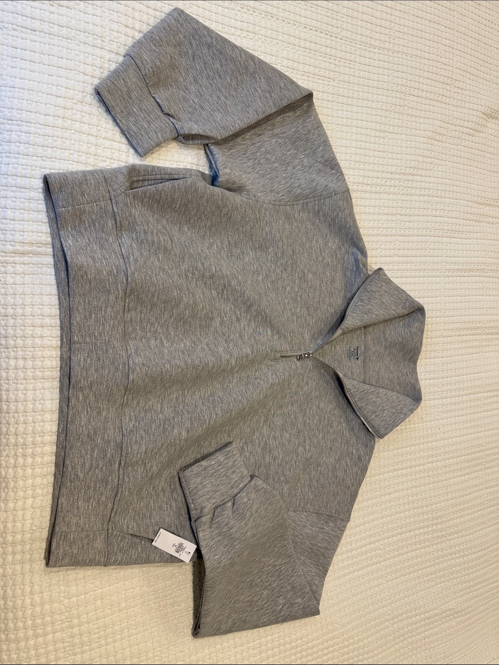 NWT Old Navy Active Gray Quarter-Zip Pullover Crop Sweatshirt